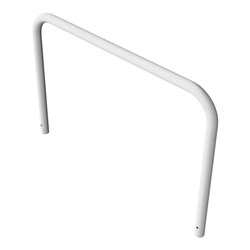 Schake Abweisebügel aus Stahlrohr Ø 60 x 2,5 mm Breite: 1500 mm, Höhe: 1000 mm ohne Querholm, zum Einbetonieren