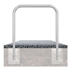 Schake Abweisebügel aus Stahlrohr Ø 60 x 2,5 mm Breite: 1200 mm, Höhe: 1200 mm ohne Querholm, zum Einbetonieren