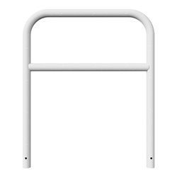 Schake Abweisebügel aus Stahlrohr Ø 60 x 2,5 mm Breite: 1000 mm, Höhe: 1200 mm + Querholm, zum Einbetonieren