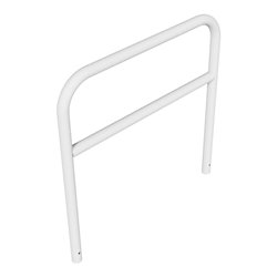 Schake Abweisebügel aus Stahlrohr Ø 60 x 2,5 mm Breite: 1200 mm, Höhe: 1200 mm + Querholm, zum Einbetonieren