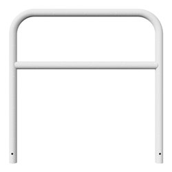 Schake Abweisebügel aus Stahlrohr Ø 60 x 2,5 mm Breite: 1200 mm, Höhe: 1200 mm + Querholm, zum Einbetonieren