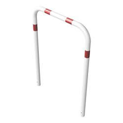 Schake Abweisebügel aus Stahlrohr Ø 60 x 2,5 mm Breite: 1000 mm, Höhe: 1400 mm ohne Querholm, beschichtet, zum Einbetonieren