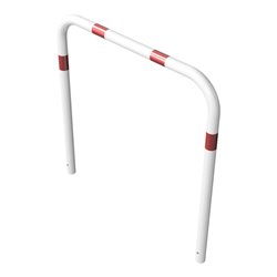 Schake Abweisebügel aus Stahlrohr Ø 60 x 2,5 mm Breite: 1200 mm, Höhe: 1200 mm ohne Querholm, beschichtet, zum Einbetonieren