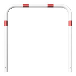 Schake Abweisebügel aus Stahlrohr Ø 60 x 2,5 mm Breite: 1200 mm, Höhe: 1200 mm ohne Querholm, beschichtet, zum Einbetonieren