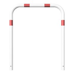 Schake Abweisebügel aus Stahlrohr Ø 60 x 2,5 mm Breite: 1000 mm, Höhe: 1200 mm ohne Querholm, beschichtet, zum Einbetonieren