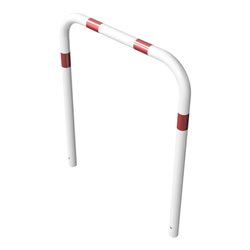 Schake Abweisebügel aus Stahlrohr Ø 60 x 2,5 mm Breite: 1000 mm, Höhe: 1200 mm ohne Querholm, beschichtet, zum Einbetonieren