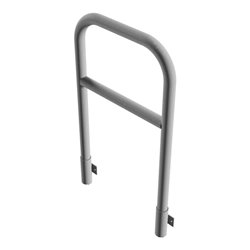 Schake Abweisebügel aus Stahlrohr Ø60mm Breite: 700mm, Höhe: 1200 mm + Querholm, für Wandmontage, inkl. 2 Bodenhülsen 460.15W