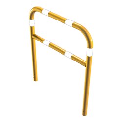 Schake Abweisebügel aus Stahlrohr Ø60mm Breite: 1000mm, Höhe: 1200 mm + Querholm, beschichtet, gelb / schwarz