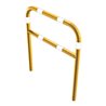 Schake Abweisebügel aus Stahlrohr Ø60mm Breite: 1000mm, Höhe: 1200 mm + Querholm, beschichtet, gelb / schwarz