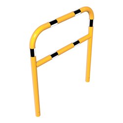 Schake Abweisebügel aus Stahlrohr Ø60mm Breite: 1000mm, Höhe: 1200 mm + Querholm, beschichtet, gelb / schwarz