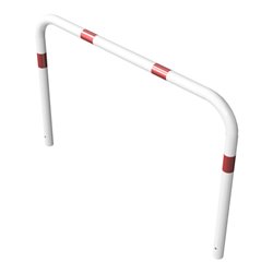 Schake Abweisebügel aus Stahlrohr Ø 60 x 2,5 mm Breite: 1500 mm, Höhe: 1000 mm ohne Querholm, beschichtet, zum Einbetonieren