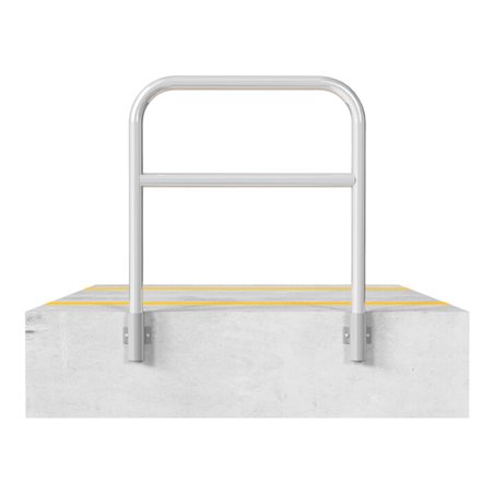 Schake Abweisebügel aus Stahlrohr Ø60mm Breite: 1200mm, Höhe: 1200 mm + Querholm, für Wandmontage, inkl. 2 Bodenhülsen 460.15W