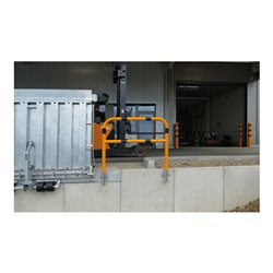 Schake Abweisebügel aus Stahlrohr Ø60mm Breite: 1200mm, Höhe: 1200 mm + Querholm, für Wandmontage, inkl. 2 Bodenhülsen 460.15W