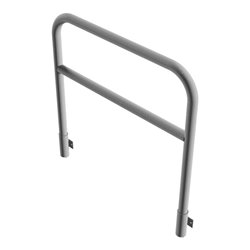 Schake Abweisebügel aus Stahlrohr Ø60mm Breite: 1200mm, Höhe: 1200 mm + Querholm, für Wandmontage, inkl. 2 Bodenhülsen 460.15W