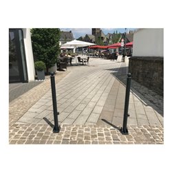 Schake Absperrstilpfosten Typ 465FUB, umlegbar + Dreikantverschluß, Ø 60mm + Kugelkopf, beschichtet,