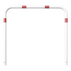 Schake Abweisebügel aus Stahlrohr Ø 60 x 2,5 mm Breite: 1500 mm, Höhe: 1400 mm ohne Querholm, beschichtet, zum Einbetonieren