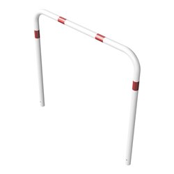 Schake Abweisebügel aus Stahlrohr Ø 60 x 2,5 mm Breite: 1500 mm, Höhe: 1400 mm ohne Querholm, beschichtet, zum Einbetonieren