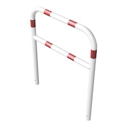 Schake Abweisebügel aus Stahlrohr Ø 60 x 2,5 mm Breite: 1000 mm, Höhe: 1200 mm + Querholm, beschichtet, zum Einbetonieren