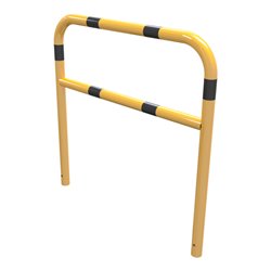 Schake Abweisebügel aus Stahlrohr Ø60mm Breite: 1200mm, Höhe: 1200 mm + Querholm, beschichtet, gelb / schwarz