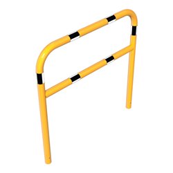 Schake Abweisebügel aus Stahlrohr Ø60mm Breite: 1200mm, Höhe: 1200 mm + Querholm, beschichtet, gelb / schwarz