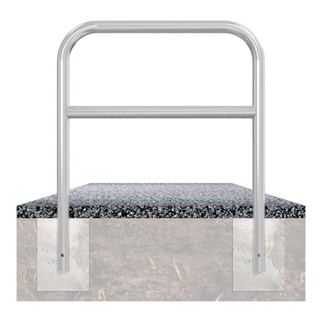 Schake Abweisebügel aus Stahlrohr Ø 60 x 2,5 mm Breite: 2000 mm, Höhe: 1400 mm + Querholm, zum Einbetonieren