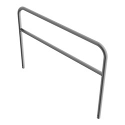 Schake Abweisebügel aus Stahlrohr Ø 60 x 2,5 mm Breite: 2000 mm, Höhe: 1400 mm + Querholm, zum Einbetonieren