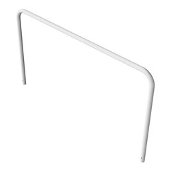 Schake Abweisebügel aus Stahlrohr Ø 60 x 2,5 mm Breite: 2500 mm, Höhe: 1400 mm ohne Querholm, zum Einbetonieren