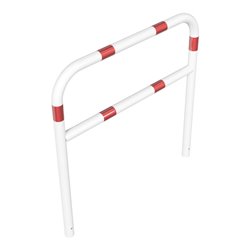 Schake Abweisebügel aus Stahlrohr Ø 60 x 2,5 mm Breite: 1200 mm, Höhe: 1200 mm + Querholm, beschichtet, zum Einbetonieren