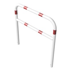 Schake Abweisebügel aus Stahlrohr Ø 60 x 2,5 mm Breite: 1200 mm, Höhe: 1200 mm + Querholm, beschichtet, zum Einbetonieren