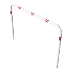 Schake Abweisebügel aus Stahlrohr Ø 60 x 2,5 mm Breite: 2000 mm, Höhe: 1400 mm ohne Querholm, beschichtet, zum Einbetonieren