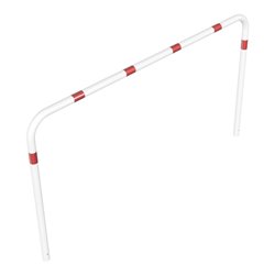 Schake Abweisebügel aus Stahlrohr Ø 60 x 2,5 mm Breite: 2500 mm, Höhe: 1400 mm ohne Querholm, beschichtet, zum Einbetonieren