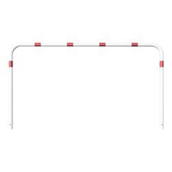 Schake Abweisebügel aus Stahlrohr Ø 60 x 2,5 mm Breite: 2500 mm, Höhe: 1400 mm ohne Querholm, beschichtet, zum Einbetonieren