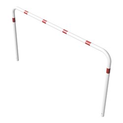 Schake Abweisebügel aus Stahlrohr Ø 60 x 2,5 mm Breite: 2500 mm, Höhe: 1400 mm ohne Querholm, beschichtet, zum Einbetonieren