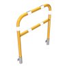 Schake Abweisebügel Ø60mm Breite: 1000mm, Höhe: 1200 mm + Querholm, für Wandmontage, beschichtet, gelb / schwarz, inkl. 2 Bodenh