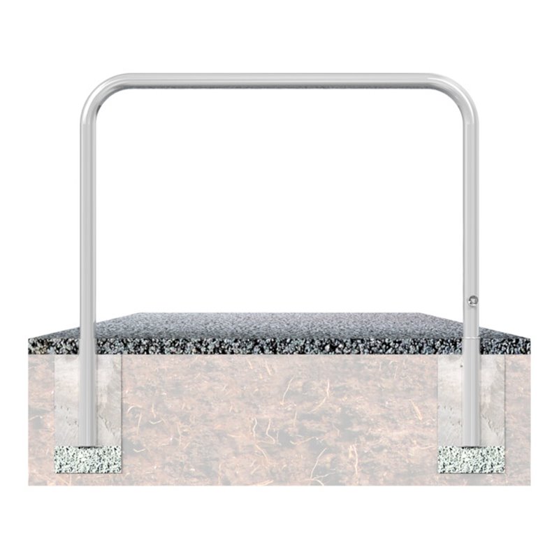 Schake Abweisebügel Ø 60mm, Breite 1000 mm, Höhe Überflur 1000 mm, ohne Querholm, herausnehmbar + Dreikantverschluß incl. Bodenh