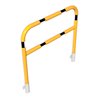Schake Abweisebügel Ø60mm Breite: 1200mm, Höhe: 1200 mm + Querholm, für Wandmontage, beschichtet, gelb / schwarz, inkl. 2 Bodenh
