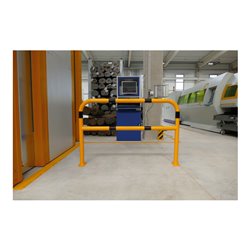 Schake Abweisebügel aus Stahlrohr Ø60mm Breite: 2000mm, Höhe: 1400 mm + Querholm, beschichtet, gelb / schwarz