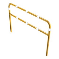 Schake Abweisebügel aus Stahlrohr Ø60mm Breite: 2000mm, Höhe: 1400 mm + Querholm, beschichtet, gelb / schwarz