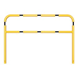 Schake Abweisebügel aus Stahlrohr Ø60mm Breite: 2000mm, Höhe: 1400 mm + Querholm, beschichtet, gelb / schwarz