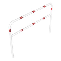 Schake Abweisebügel aus Stahlrohr Ø 60 x 2,5 mm Breite: 2000 mm, Höhe: 1400 mm + Querholm, beschichtet, zum Einbetonieren