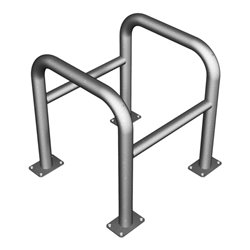 Schake Säulenschutz bestehend aus 2 Steckbaren Rohrbügeln Ø60mm + angeschweißte Stutzen Ø48mm zum ineinanderstecken, Breite: 600