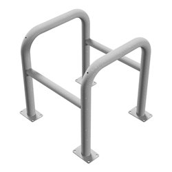 Schake Säulenschutz bestehend aus 2 Steckbaren Rohrbügeln Ø60mm + angeschweißte Stutzen Ø48mm zum ineinanderstecken, Breite: 600