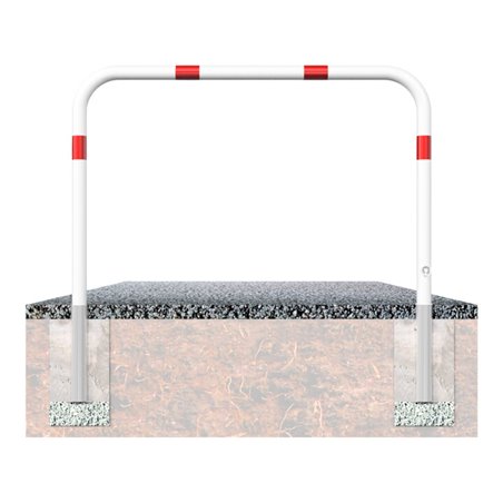 Schake Abweisebügel Ø 60mm, Breite 1500 mm, Höhe Überflur 1000 mm, ohne Querholm, herausnehmbar + Dreikantverschluß incl. Bodenh