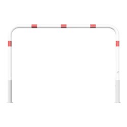 Schake Abweisebügel Ø 60mm, Breite 2000 mm, Höhe Überflur 1000 mm, ohne Querholm, herausnehmbar + Dreikantverschluß incl. Bodenh