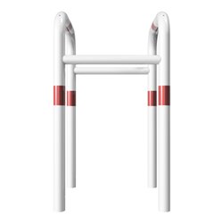 Schake Säulenschutz zum Einbetonieren, Breite: 600mm x: 600mm, Höhe Überflur: 650mm, weiss rot