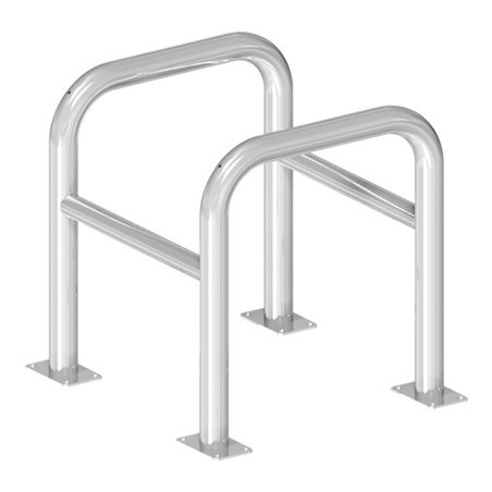 Schake Säulenschutz bestehend aus 2 Steckbaren Rohrbügeln Ø60mm + angeschweißte Stutzen Ø48mm zum ineinanderstecken, Breite: 800