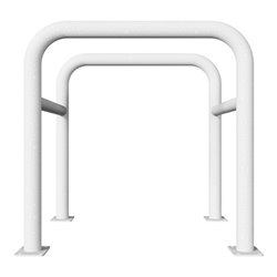 Schake Säulenschutz bestehend aus 2 Steckbaren Rohrbügeln Ø60mm + angeschweißte Stutzen Ø48mm zum ineinanderstecken, Breite: 800