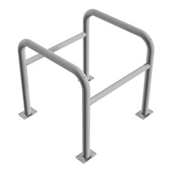 Schake Säulenschutz bestehend aus 2 Steckbaren Rohrbügeln Ø60mm + angeschweißte Stutzen Ø48mm zum ineinanderstecken, Breite: 800