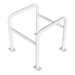 Schake Säulenschutz bestehend aus 2 Steckbaren Rohrbügeln Ø60mm + angeschweißte Stutzen Ø48mm zum ineinanderstecken, Breite: 800