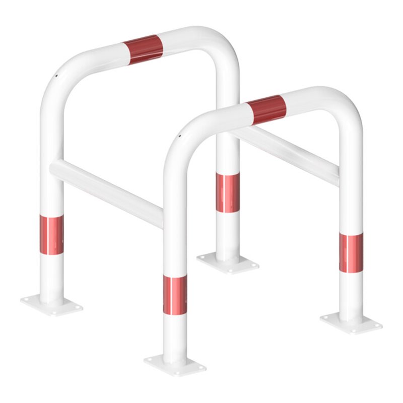 Schake Säulenschutz zum Einbetonieren, Breite: 800mm x: 800mm, Höhe Überflur: 800mm, weiss rot